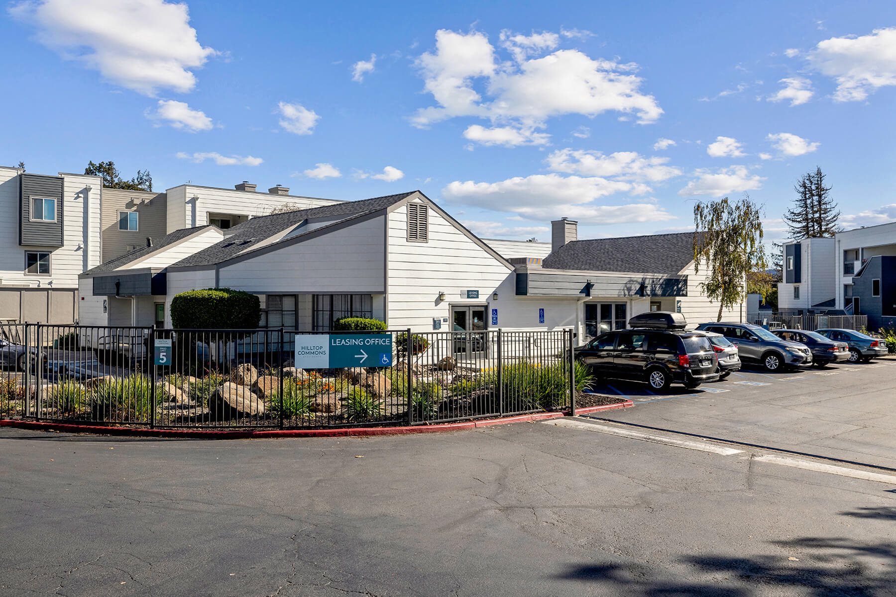 Exterior Leasing Office at Hilltop Commons Apartments in San Pablo CA